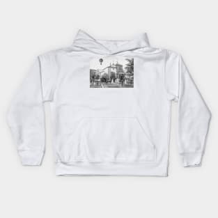 Wedding in the Coimbra Chapel  of Braga (Portugal) Monochrome Edition Kids Hoodie